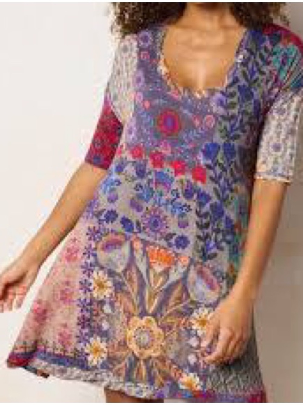 NATURAL LIFE Multi-Color Boho Floral Swing Dress - Picture 3 of 8